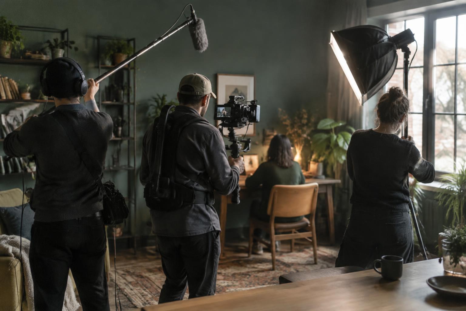 Film crew on set